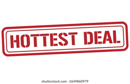 Vetor de texto de carimbo vermelho HOTTEST DEAL, carimbo