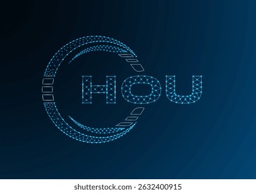 HOU diseño de Vector de logotipo de letra de polietileno baja. Diseño de logotipo de poliéster inferior de HOU. 