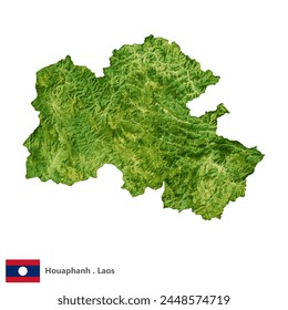 Houaphanh, Province of Laos Topographic Map (EPS)