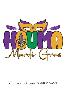 Houma Mardi Gras T- Shirt Design