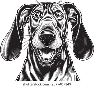 Hound dog silhouette detailed Illustration vector