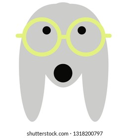 hound dog simlple art geometric illustration. Icon, graphic symbol, part of image design . Dogs of different breeds