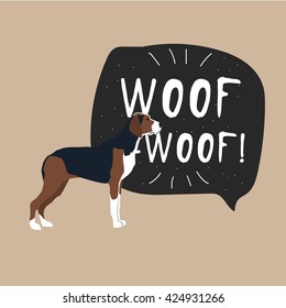 Hound dog whippet background with banner