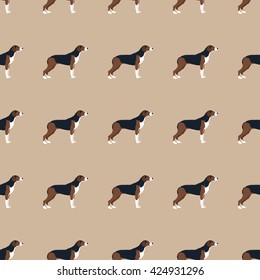 Hound dog whippet seamless pattern  colorful