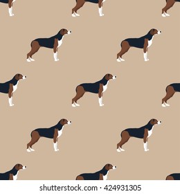 Hound dog whippet seamless pattern  colorful