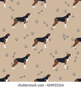 Hound dog whippet seamless pattern  colorful
