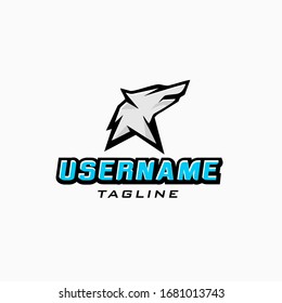 hound esport logo design inspiration . sporty dog head logo design template . masculine wolf logo design template