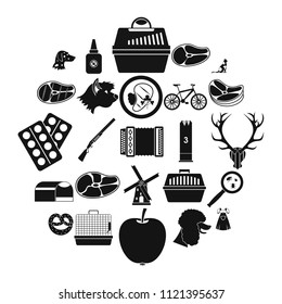 Hound icons set. Simple set of 25 hound vector icons for web isolated on white background