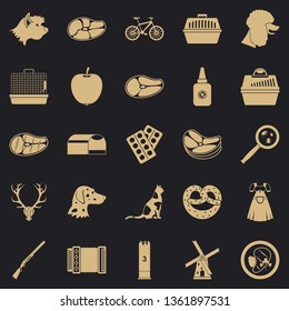 Hound icons set. Simple set of 25 hound vector icons for web for any design