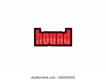 Hound text vector design template with red style