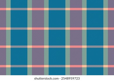 Hounds fabric pattern check, curved tartan textile plaid. Golf texture seamless background vector in cyan and red colors palette.