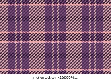 Hounds seamless pattern tartan, geometric check textile texture. Carnival plaid fabric vector background in violet and light colors palette.