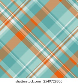 Hounds tooth background check plaid, creativity fabric vector textile. Household tartan pattern seamless texture in teal and light colors palette.
