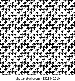 Hounds tooth check pattern in black & white. Zigzag lines. Classic fashion pattern for textile design.