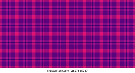 Hounds tooth check vector textile, old texture background fabric. Scarf pattern tartan plaid seamless in pink and magenta colors palette.