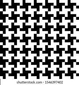 Hounds tooth geometric pattern vector in black and white. Seamless fashion pattern. Dog tooth black and white texture