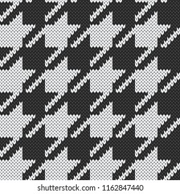 Hounds tooth jacquard knitted seamless pattern. Vector illustration.