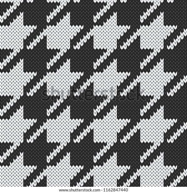 Hounds tooth jacquard knitted seamless\
pattern. Vector\
illustration.