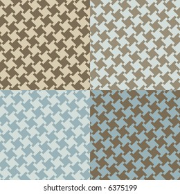 Hounds tooth patterns in four colorways repeats seamlessly.