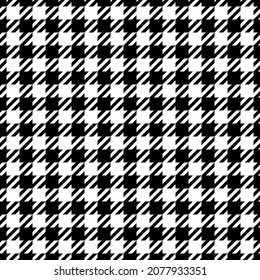 Hounds tooth pepita black and white fabric seamless pattern. Vector