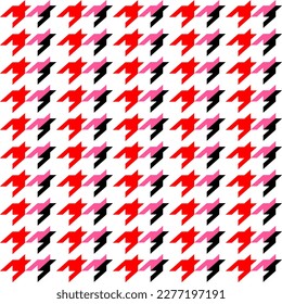 hounds tooth red and white background