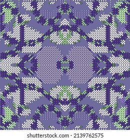 Hounds tooth seamless pattern. Beautiful textured houndtooth vector background. Grunge repeat tapestry style trendy backdrop. Structured zigzag lines colorful ornaments. Modern creative ornate design.