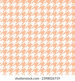 Hounds tooth seamless pattern. Peach fuzz colors of the year 2024. Vector illustration.