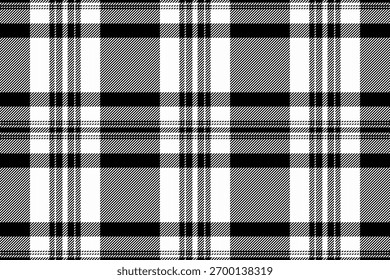 Hounds tooth vector tartan textile, good pattern seamless texture. Ragged fabric background plaid check in black and white colors palette.