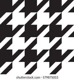 Houndstooth black and white classical seamless pattern, big elements.