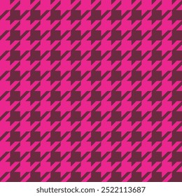 Houndstooth check plaid pattern in powder pink and whine. Seamless tweed tartan vector graphic set for dress, jacket, coat, scarf, other modern fashion fabric design.