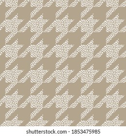 Houndstooth and Dots Fashion Seamless Pattern. Vector Repeat Background for textile design, background, wallpaper.