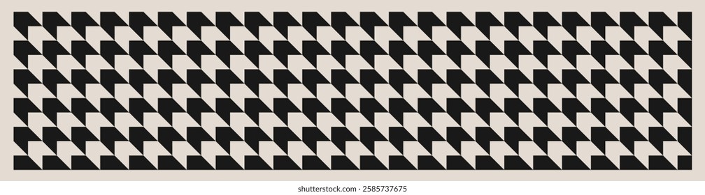 Houndstooth geometry seamless black and white vector pattern. Repeated and decorative design that can be used for packaging, decorating, interior design, wallpapers, banners, and more.