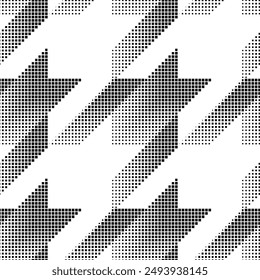 Hounds-tooth halftone grunge pattern. Dissolive effect. Vector seamless pattern
