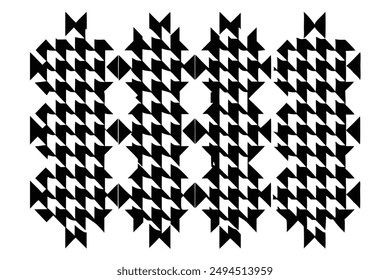 Houndstooth Harmony Pattern line art classic stylish design drawing