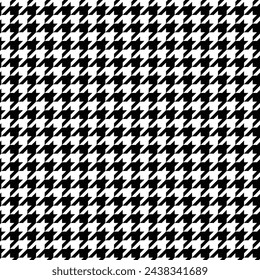 
The houndstooth pattern is a classic textile design characterized by a distinctive two-tone geometric motif, resembling broken checks or jagged teeth.