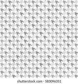 Houndstooth pattern. Gray and white seamless vector background