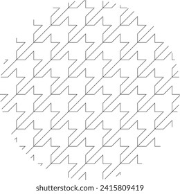 Houndstooth pattern, round, without frame