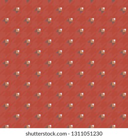 Houndstooth pattern simple geometric red flowers design. Ditzy floral motif for flannel blanket, picnic plaid, kids pyjamas, tweed fabric, textile accessories. Pie de poul checked all over print block