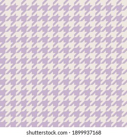 Houndstooth pattern spring summer in soft purple. Seamless dog tooth classic vector check pastel background for coat, jacket, skirt, scarf, or other modern Easter holiday fashion textile print.