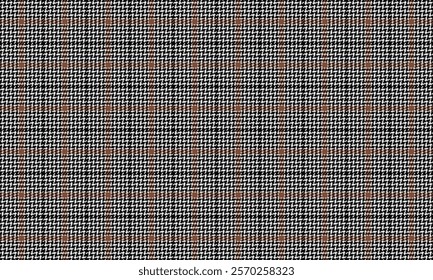 Houndstooth pattern, white, black, brown, seamless for textiles, and for designing clothes, skirts or decorative fabrics. Vector illustration.