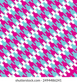 Houndstooth pattern white pink and blue