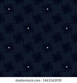 Houndstooth, pie de poul pattern phantom check motif. Simple geometric all over print block for apparel textile, garment, ladies dress fabric, mens shirt. Eighties fashion hatch design vector graphic.