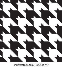 Houndstooth klassisches, nahtloses Schwarz-Weiß-Muster