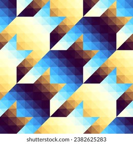 Houndstooth plaid geometric lowpoly style pattern. Vector image.