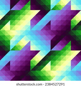 Houndstooth plaid geometric lowpoly style pattern. Vector image.