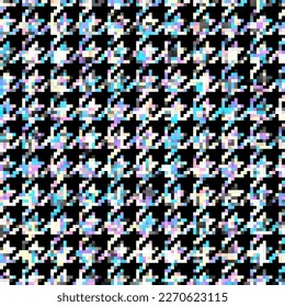 Houndstooth plaid geometric overlay style pattern. Vector image.