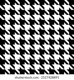 Hounds-tooth red and white vector seamless pattern. Textile design pattern. Christmas color theme pattern backdrop. Red and white hounds tooth pattern cloth. Hounds tooth fabric background.