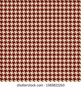 Houndstooth seamless background in beige and dark red colors.