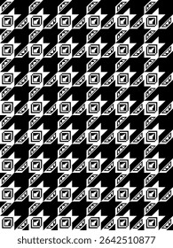 Houndstooth preto branco sem costura repetição pattern.Dogtooth tradicional Escócia teverá background.Pied de poule vetor ilustração backdrop.design para impressão moda têxtil, decoração, marca, vestuário.