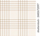 Houndstooth seamless pastel brown vector pattern or background. Traditional Scottish tartan plaid fabric, textile